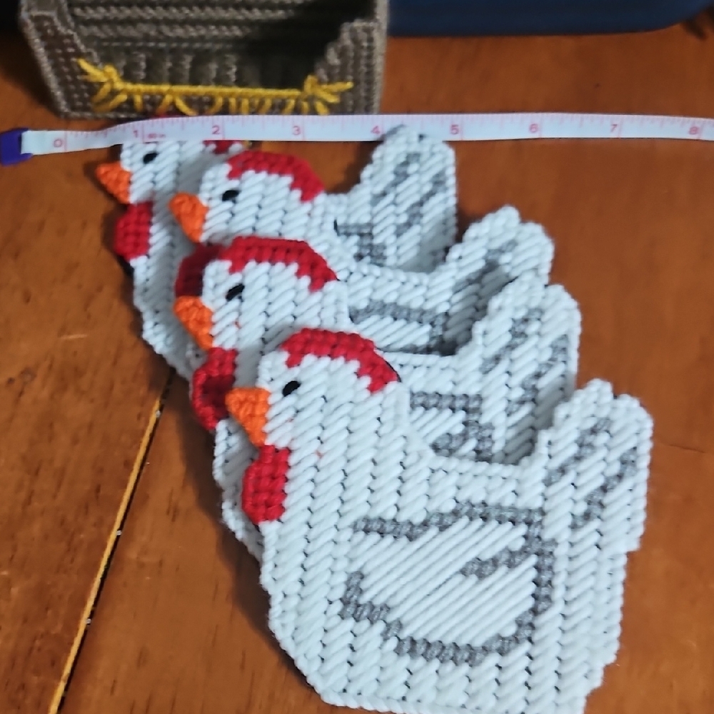 Handcrafted Chicken Coaster Set - Picture 3 of 5